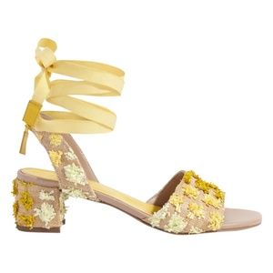 NWT Jigsaw London Ankle Tie Raffia Sandals, sz 38